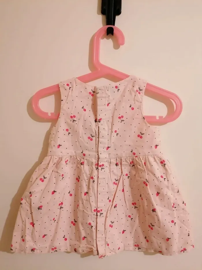 Lot robe été fille 12 mois kiabi cerise étoile - photo numéro 3