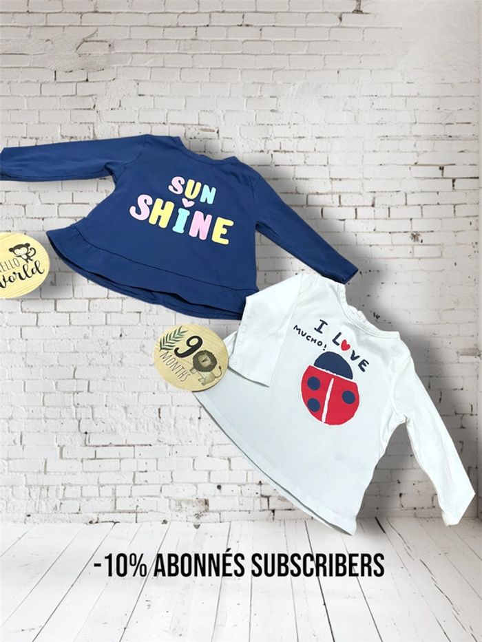 2 polos basic 9 mois tex baby