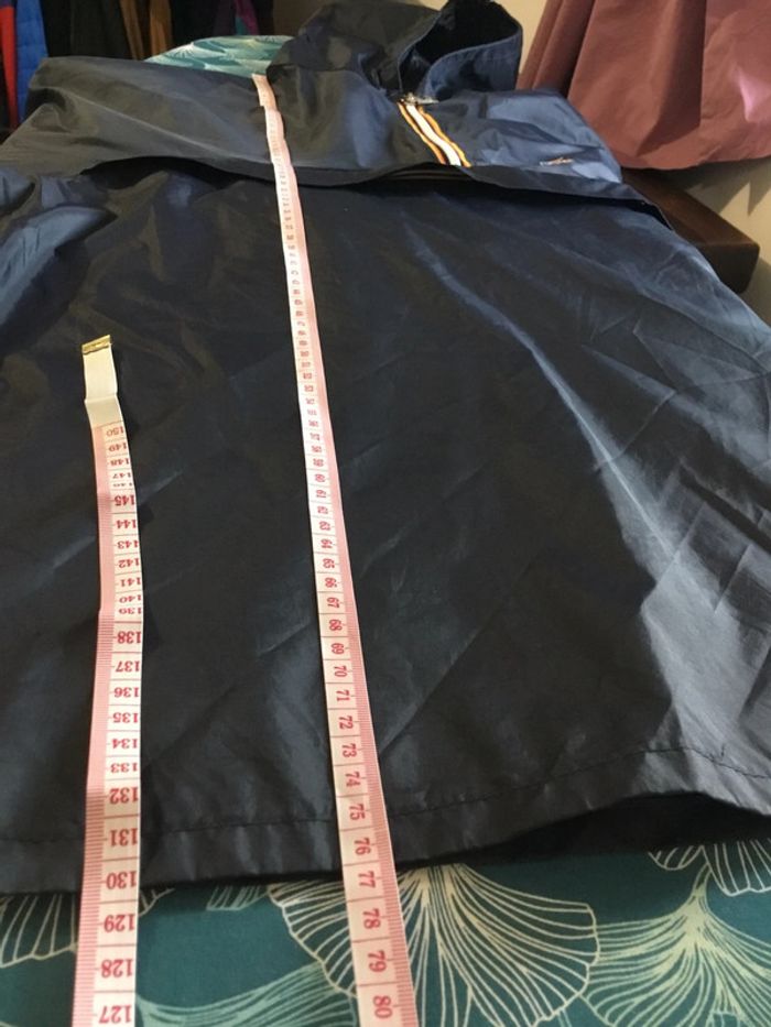 Coupe-vent 1/4zip à capuche pour homme Kway bleu marine fabriqué au Canada taille L 079 - photo numéro 15