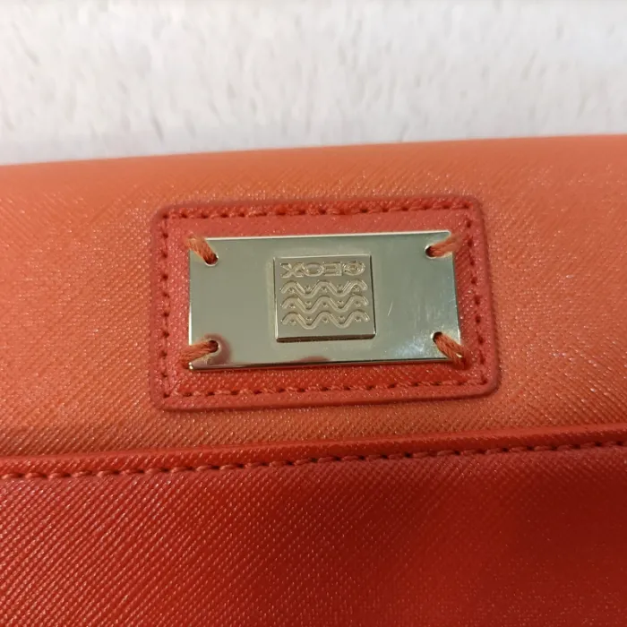 Sac à main et portefeuille orange assortis avec doublure beige compartimentée S034 - photo numéro 15