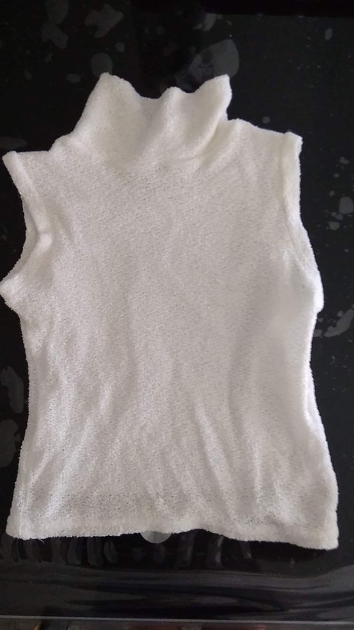 Adorable haut blanc en maille - photo numéro 2