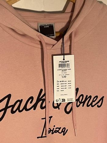 Hoodie rose JACK & JONES CORE – XXL – 100% coton – Douceur estivale – Idéal mi-saison
