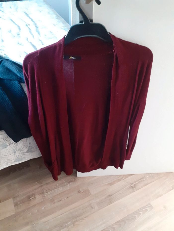 Gilet bordeaux femme mim 38 tbe - photo numéro 2