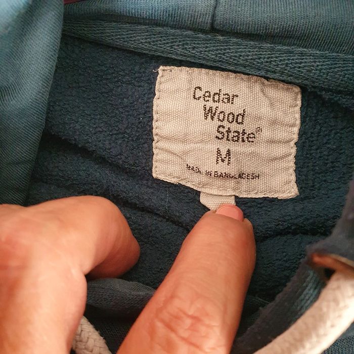 Sweat-shirt bleu pétrole avec capuche Taille M Cedar Wood State - photo numéro 4