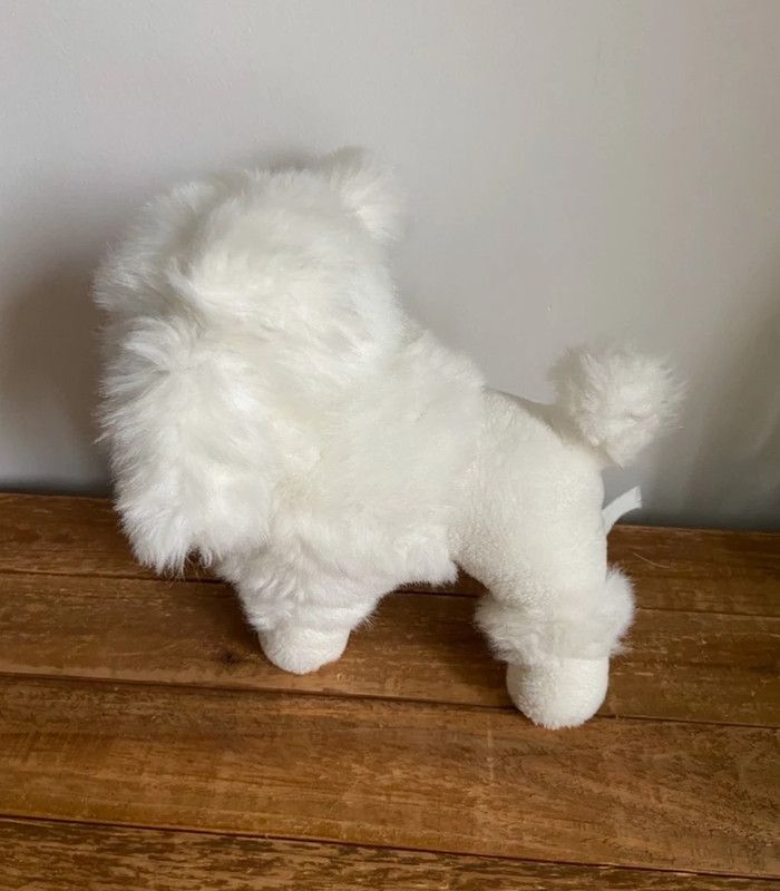 🤍 Peluche chien caniche 🐩 blanc - photo numéro 3