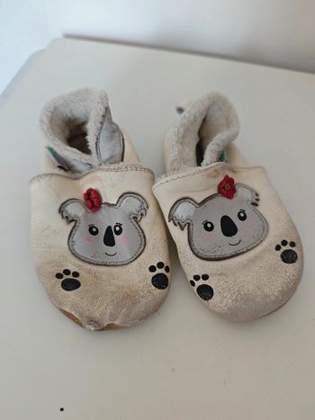 Chaussons fourrés cuir souple