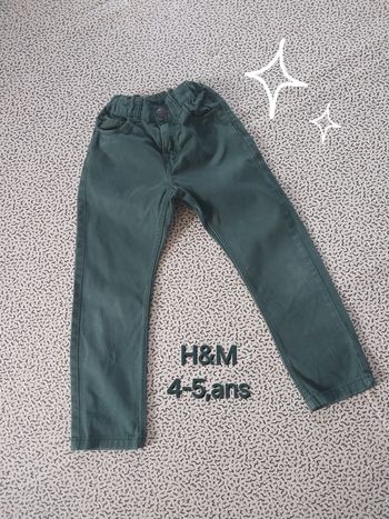 Jean slim garçon vert sapin H&M 4/5 ans 110 cm pantalon enfant