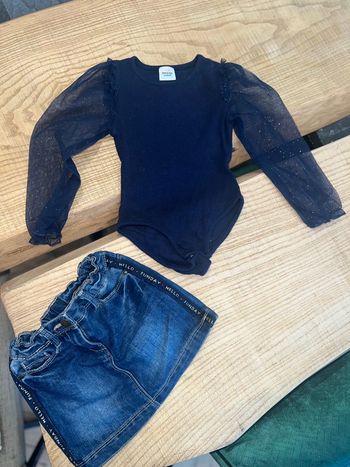 Ensemble 3 4 ans tape à l’œil mini jupe en jean Bodie à paillettes fêtes soirée Noël