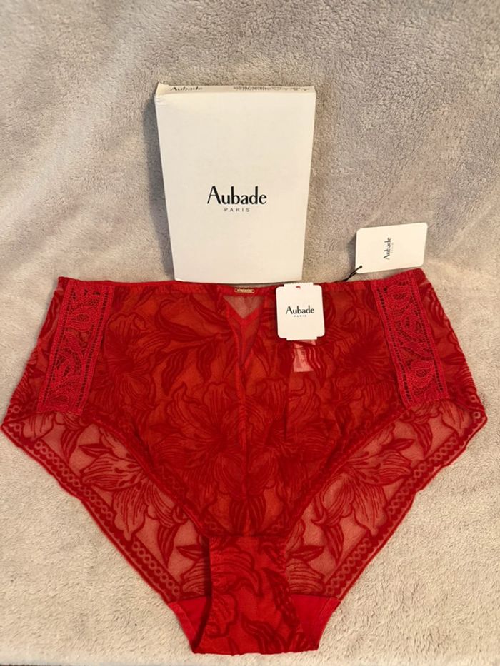 Aubade - Culotte Haute, Coeur à Corps, Rouge, Taille 3