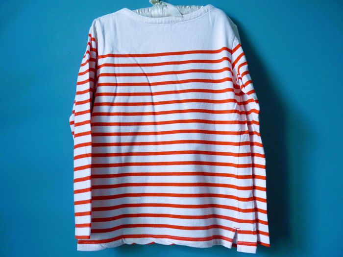 T-shirt Garçon Jacadi 10 ans blanc Marinère manches longues neuf - photo numéro 3
