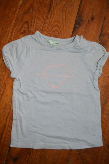 Tee shirt manches courtes Belle comme un coeur 18 mois