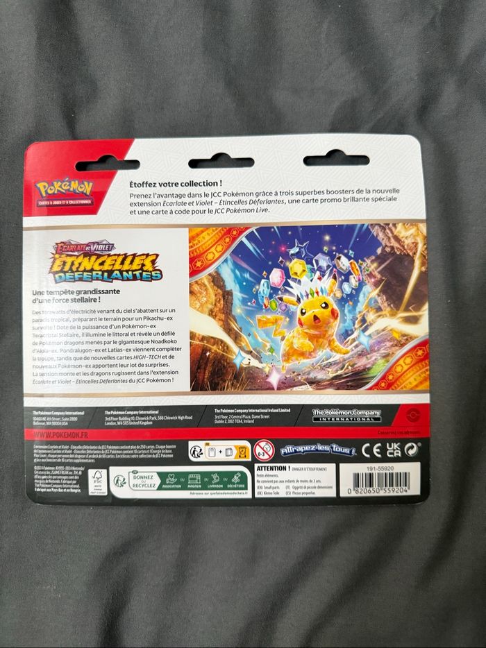 Tripack Pokémon Écarlate et Violet EV08 Étincelles Déferlantes – Promo Maraiste – Neuf - photo numéro 2