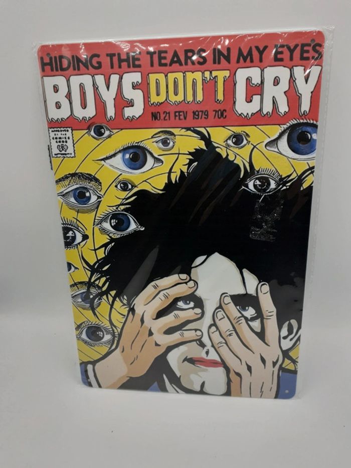 plaque métal the cure boys don't cry