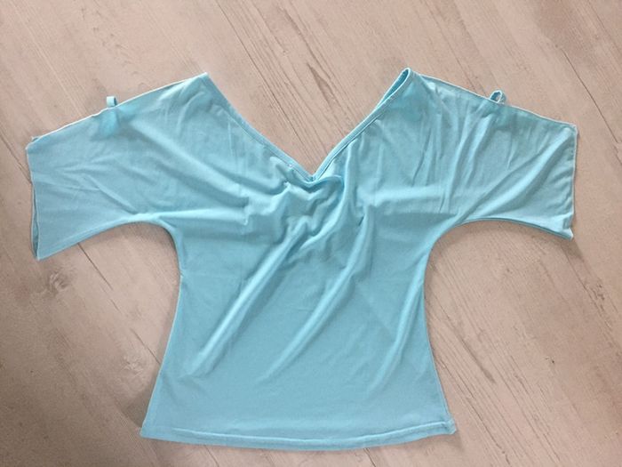 353-Haut turquoise T 38/40- M/L - photo numéro 5