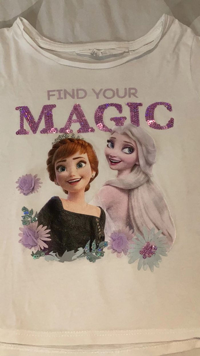 Tee shirt fille reine des neiges - photo numéro 2