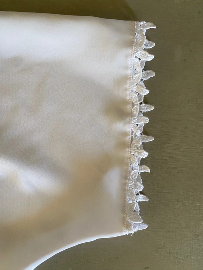 Chemise blanche vintage avec dentelle style broderie taille M - photo numéro 13