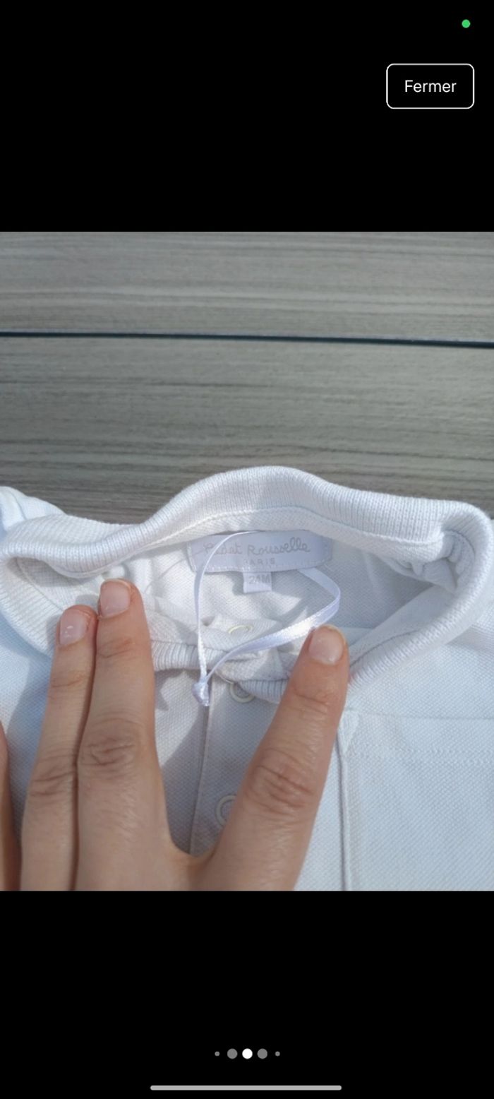 Polo blanc Cadet Rousselle 24 mois - photo numéro 4