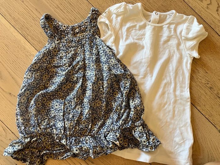 Jolie robe été légère 2 pièces voile + tee-shirt 12  mois IKKS - photo numéro 5
