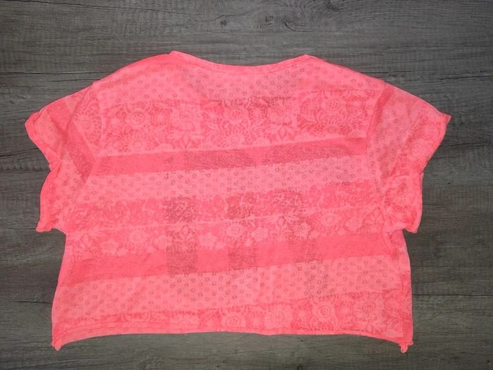 T shirt orange fluo 10 ans Histoire de filles " 70's" - photo numéro 2