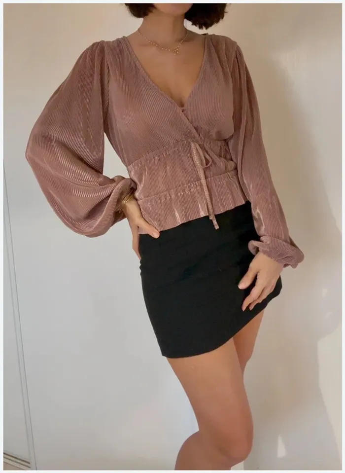 Cache cœur satiné bois de rose - Zara - taille S - photo numéro 2