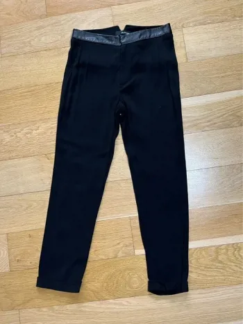 Pantalon fluide The Kooples – Taille 36 – Détails cuir – Chic et confortable 🖤