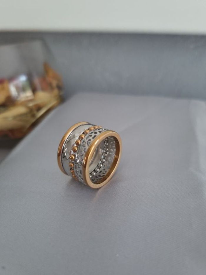 Bague motifs 2 couleurs