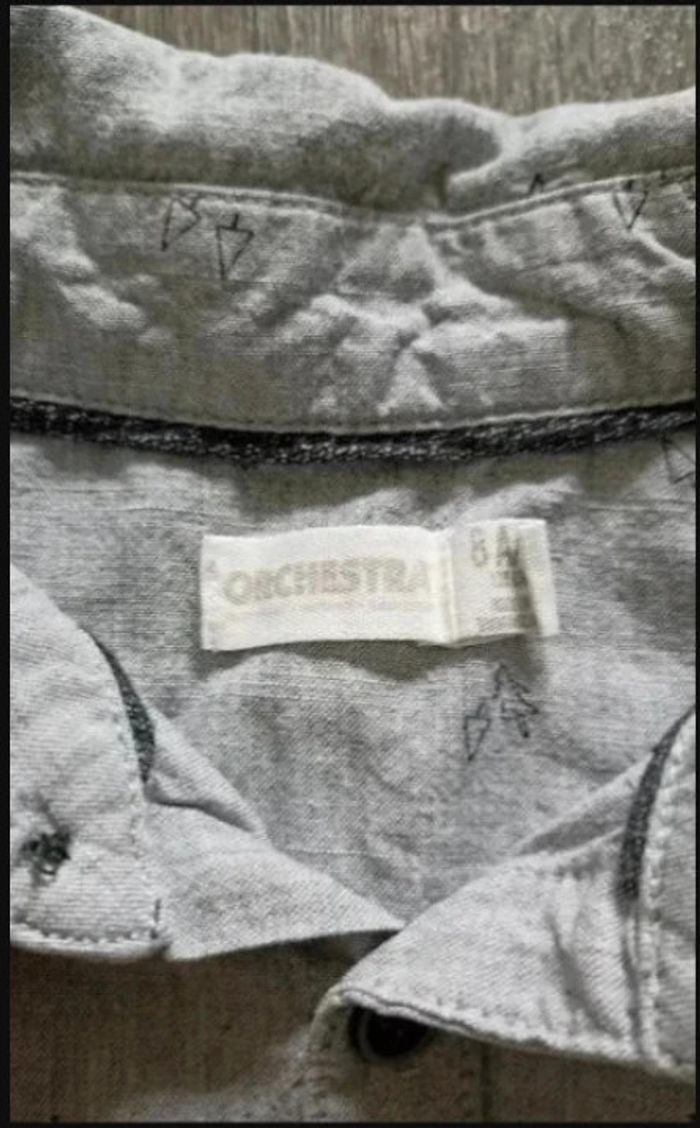 chemise grise manches longues 8 ans / 128 cm Très bon état Orchestra - photo numéro 2