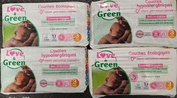 4 paquets de couches love and Green taille 3