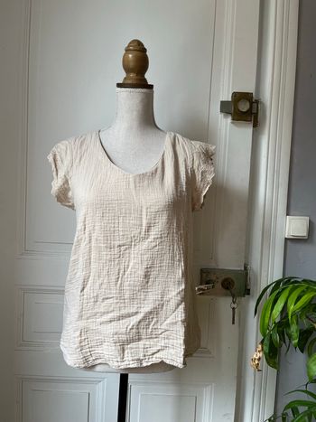 Blouse sans manche beige