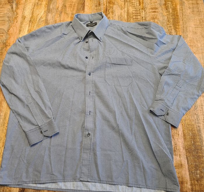 Chemise bleu marine grise avec motif  XXL 45-46 - photo numéro 9