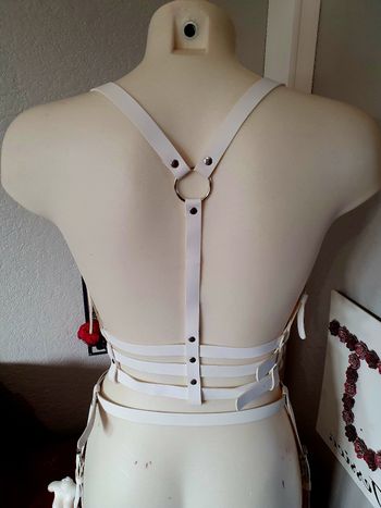 Ceinture de corps blanche festival costume bondage bdsm