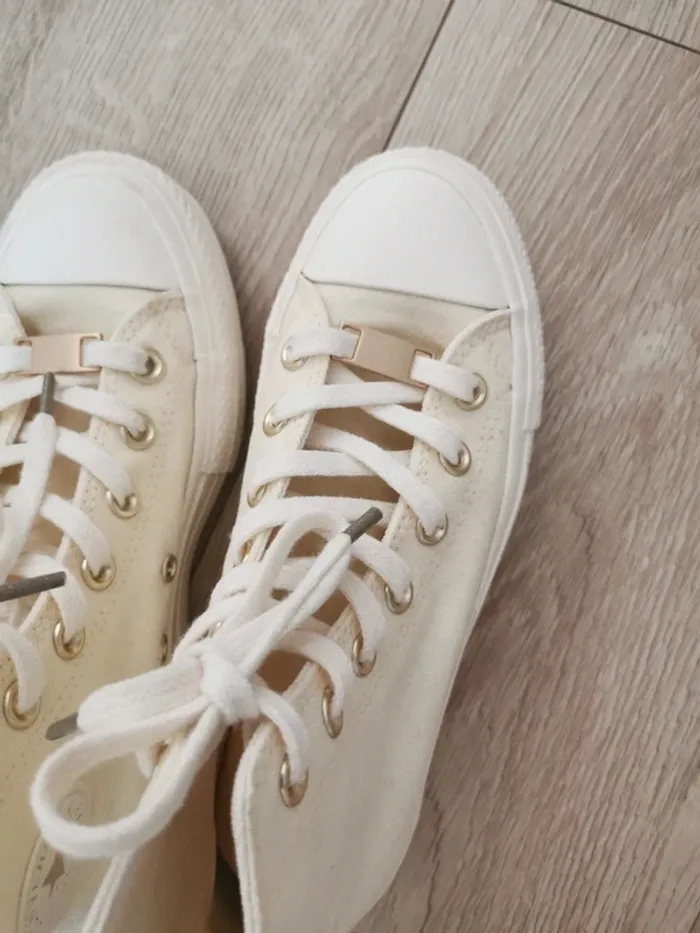 Converses Chuck Taylor All star Lift Hi Beige - photo numéro 10