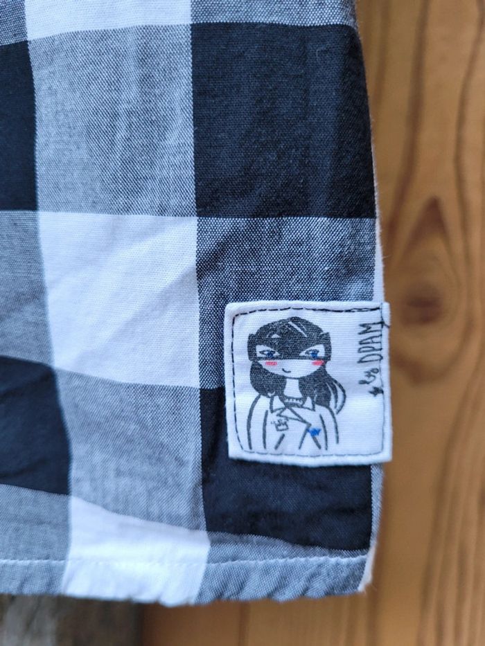 Superbe chemise à carreaux noire et blanche, sans manche, Du Pareil Au Même - photo numéro 2