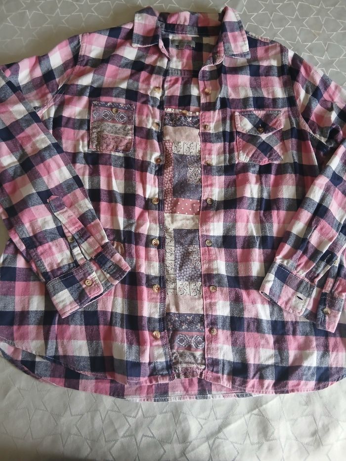 Blouse manches longues a carreaux rose XL