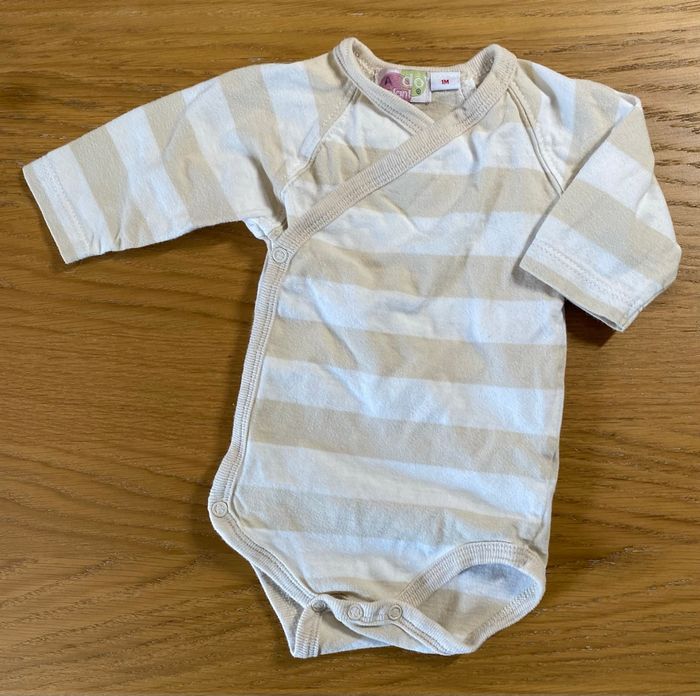 Do L’enfant Body blanc/beige Taille 1 mois - photo numéro 2