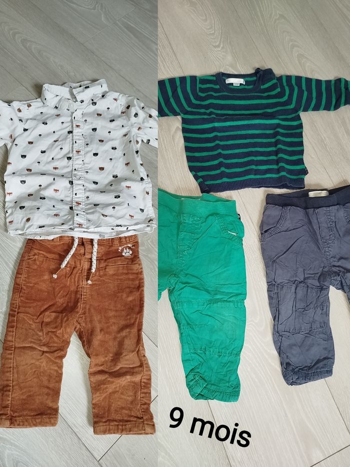 Lot vêtements hiver garçon 9 mois - 24 pièces