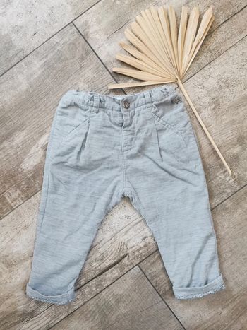 🌺Pantalon velour côtelé gris Zara 9/12mois