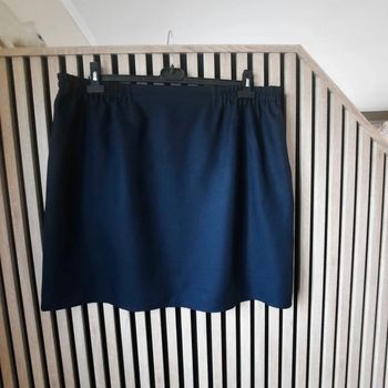 Jupe fluide bleu marine T 56 Afibel