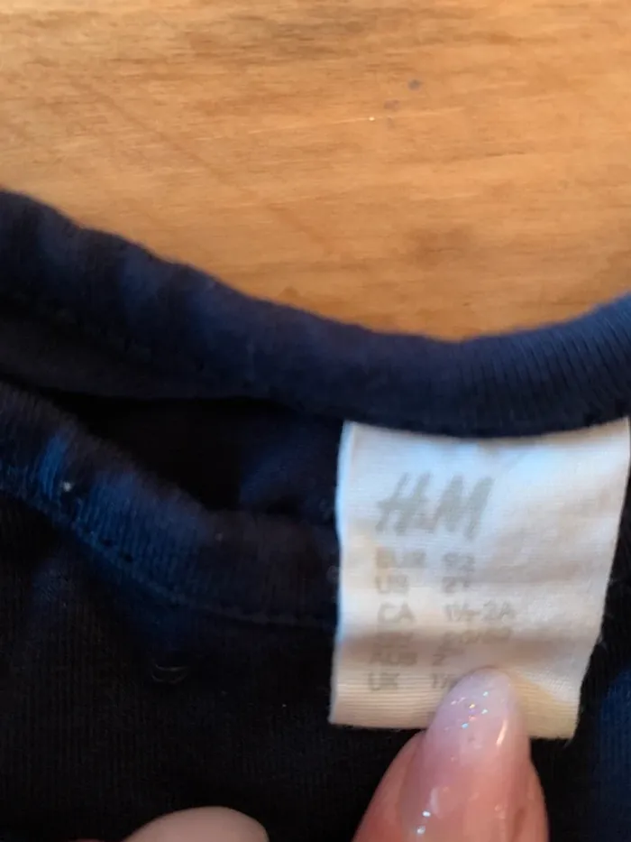 Robe manches longues bleu pailletées taille 18/24 mois h&m - photo numéro 3