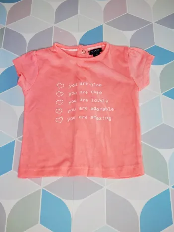 D3931 - tee-shirt fille 3 mois