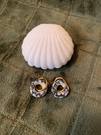 Boucles d’oreilles en porcelaine style portugaise