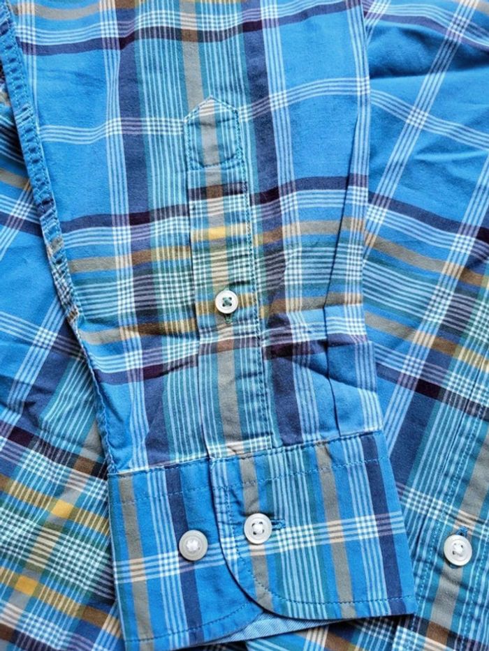 Chemise Tommy Hilfiger à Carreaux - Bleu & Jaune - Manches Longues - Taille M - New York Fit - photo numéro 8