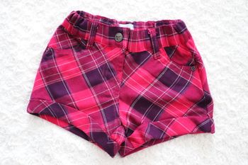 Short Fille  18 mois  à motif  écossais Kimbaloo