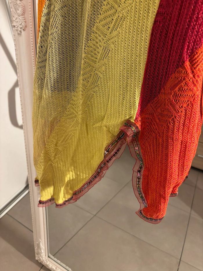 Robe deux-en-un originale dentelle & résille colorée - photo numéro 10