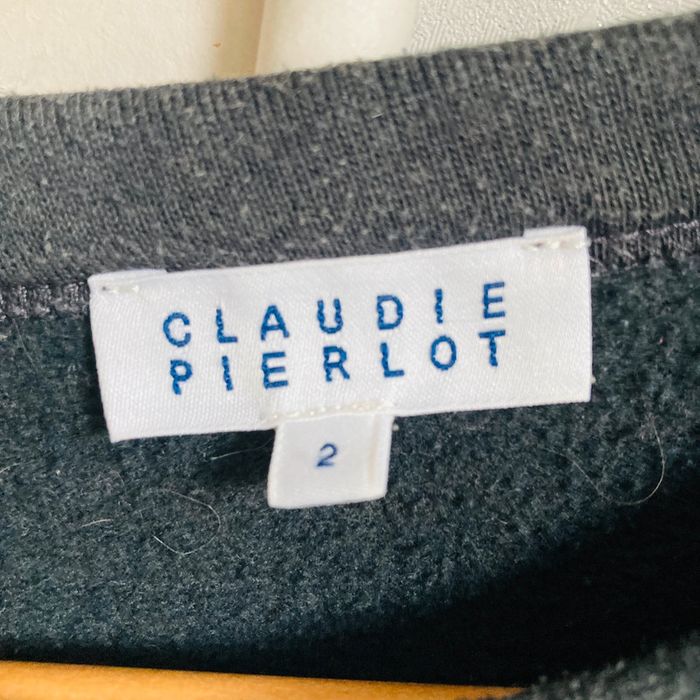 Sweat Claudie Pierlot | bleu marine & blanc | 38 🌿 - photo numéro 3