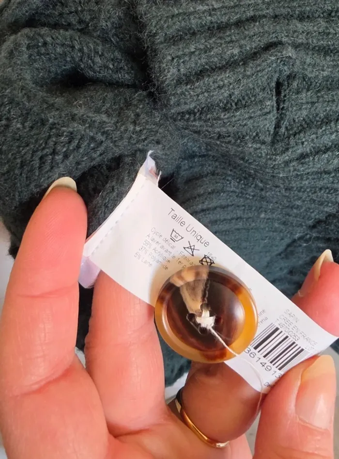 Poncho laine pull vert Monoprix - photo numéro 5