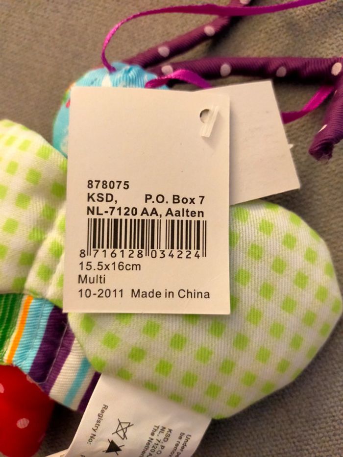Peluche Papillon en tissu – Bébé / Déco – 15,5 x 16 cm – Neuf avec étiquette - photo numéro 4