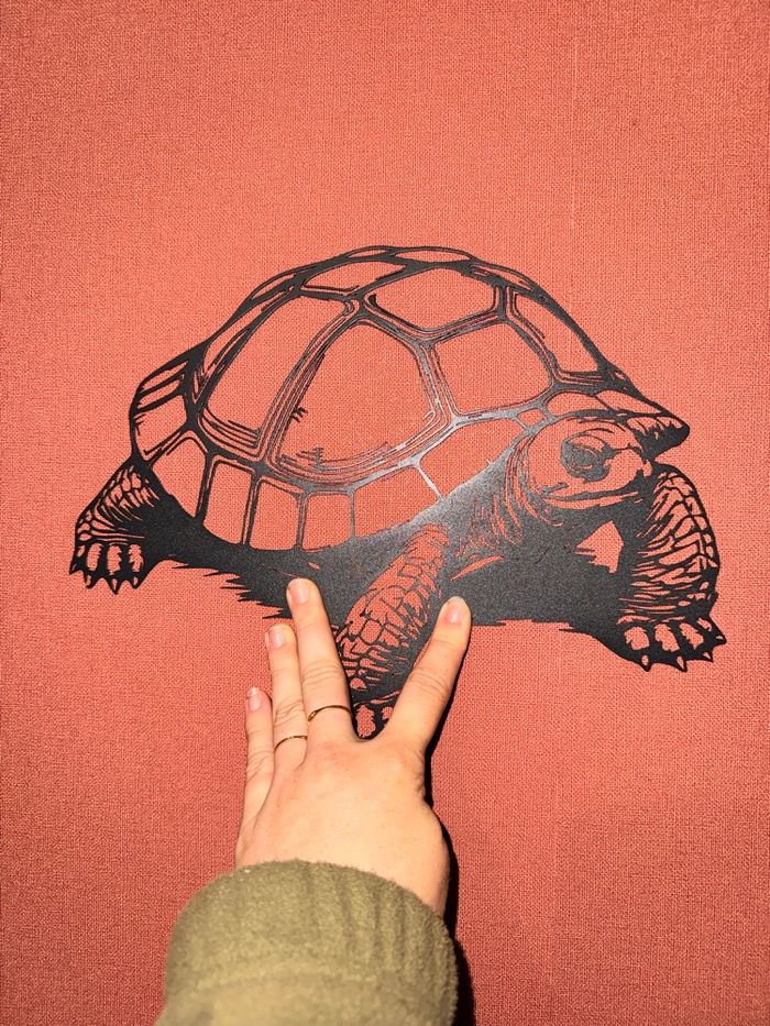 Décoration murale en métal tortue