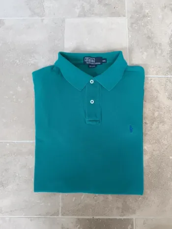 Polo Ralph Lauren homme XXL vert logo violet/bleu excellent état