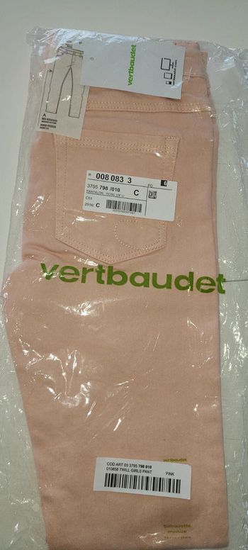Pantalon jean bas vertbaudet rose neuf fille 10 ans